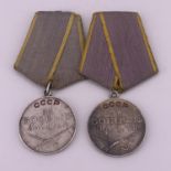 Two Soviet Medals for Combat Service