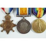 1914-15 Star, British War and Victory medals to 20383 Pte P Carr, Royal Scots