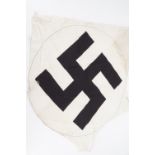 A German Third Reich printed cotton swastika intended for use in the fabrication of flags, 50 cm