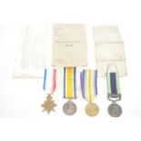 An Edward VII India General Service Medal with North West Frontier 1908 clasp, 1914 Star, British