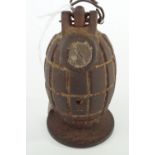 An inert Second World War No 36 Mills grenade with 1940 dated gas check