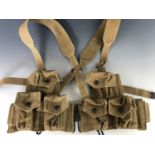 A part set of 1916 Mills Woven Cartridge Belt Company webbing equipment and related pack