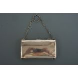 A George V silver ring purse, Birmingham, 1914, 12 cm x 6.5 cm