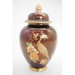 A small Carlton Ware Rouge Royale ginger jar, 14 cm