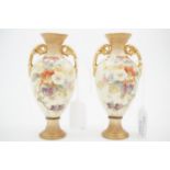 A pair of Belle Epoque enamelled and gilt-enriched miniature porcelain oviform vases, 12 cm