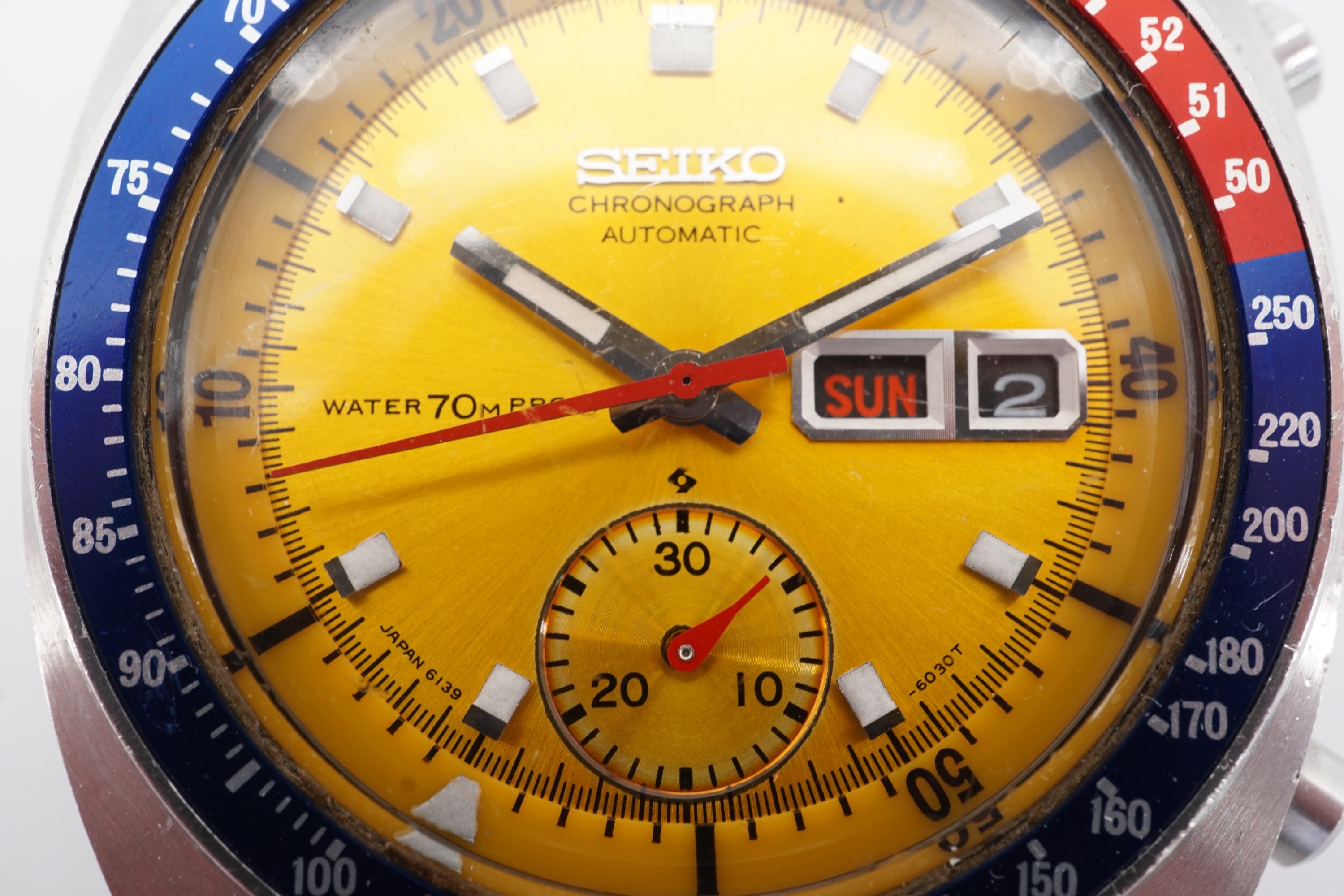 A Seiko 6139 "Pogue" wristwatch, with "Water 70M Proof" on dial and "notched" back, circa 1970 - Image 3 of 4