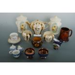 Victorian and later ceramics including a Victorian "Present from West Hartlepool" cabinet cup and