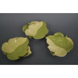 Six Carlton Ware leaf dishes