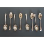 A set of eight George V silver Hanoverian pattern tea spoons, James Dixon & Sons, Sheffield, 1913,