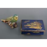 A Wiltshaw and Robinson Carlton Ware table box (15 x 10 x 6 cm) together with a kitsch lustre