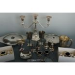 A quantity of electroplate including two Viners stainless steel tureens, a Scottish glass-handled