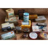 A quantity of vintage tinplate boxes including a 1976 Souvenir of the Carlisle Great Fair in