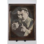 A small celluloid photographic portrait of Stalin, circa 1940s, 11 cm x 8 cm