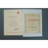 A Second World War Home Guard service certificate together with a related Great War Imperial War