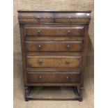 A walnut-veneered chest-on-stand, circa 1930s, 84 cm x 123 cm