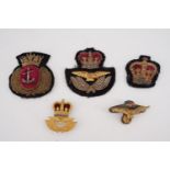 RAF and Merchant Navy cap badges