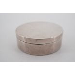 A silver drum-form pill box, F Osborne & Co Ltd, London, 1966, 43 mm, 29 g