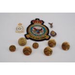 An RAF 20 Squadron blazer badge, buttons etc