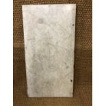 A Victorian white marble wash stand top, 48 cm x 195 cm