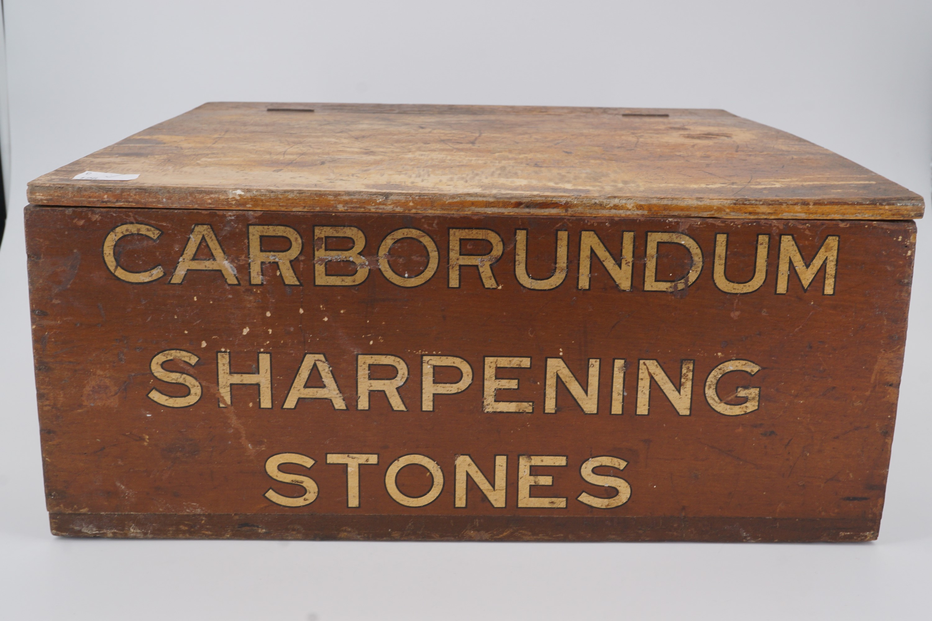 A late 19th / early 20th Century "Carborundum Sharpening Stones" shop display box with