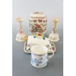 A Royal Cauldron Victoria butter dish, a Masons lidded jar, Queen Victoria commemorative mug etc.