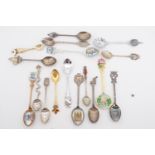 A collection of souvenir spoons