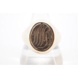 A 9 ct gold Masonic signet ring with revolving matrix / face, P / Q, 5.9 g