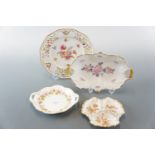 A Coalport Marilyn dish, a German ribbon plate and two other dishes