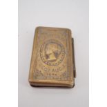 A Victorian patent brass postage stamp case