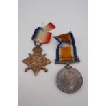 1914-15 Star and British War medals to 2029 Pte F Ward, York R