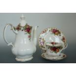 A forty nine piece Royal Albert "Old Country Rose" coffee and tea set with six dinner plates etc.