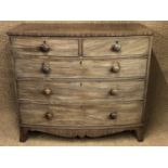 A Victorian mahogany bow-fronted chest of drawers, 120 cm x 104 cm high