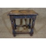 An old reproduction oak joint stool