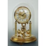 A late 20th Century German torsion clock of diminutive stature, 17 cm high
