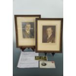 Two 1920s Philadelphia photographic studio portraits of William Gladstone Davidson, a postcard