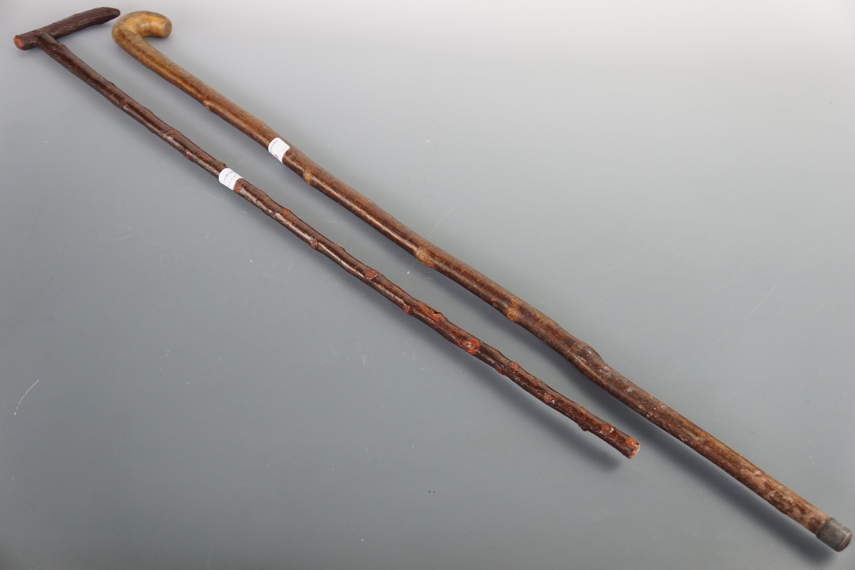 Two rustic walking sticks