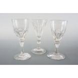 Three 19th Century wine glasses (two a/f)