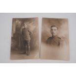 Two Great War portrait postcards depicting a Royal Flying Corps soldier