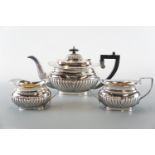 A three-piece Montfort electroplate teaset