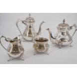 A four-piece electroplate teaset