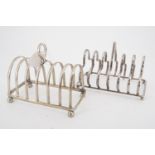 Two electroplate toast racks