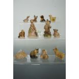 Twelve Wade Whimsies and one other miniature ceramic novelty