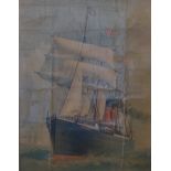 A Victorian lithographic print depicting the steam ship Vancouver, in gilt slip, 55 cm x 43 cm