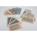 A quantity of Imperial and Weimar German banknotes