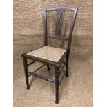 Two late 19th / early 20th Century cane-seated bedroom chairs