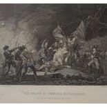 Three 19th Century engraved scenes from the American War of Independence, framed and mounted under