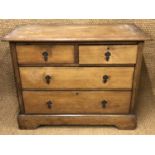 A Victorian pine chest of drawers, 100 cm x 77 cm