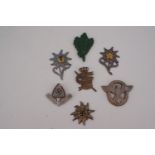 Third Reich Police and RAD cap badges, a Bavarian Great War veteran's badge etc