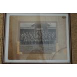 A framed period photograph of Great War British army officers, photograph 29 cm x 24 cm