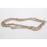 A Victorian yellow metal guard chain, (tested as gold), 152 cm, 27.7 g